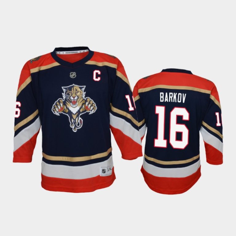 Youth Florida Panthers Aleksander Barkov #16 Reverse Retro 2020-21 Replica Navy Jersey