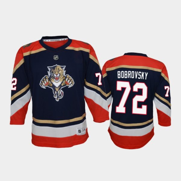 Youth Florida Panthers Sergei Bobrovsky #72 Reverse Retro 2020-21 Replica Navy Jersey