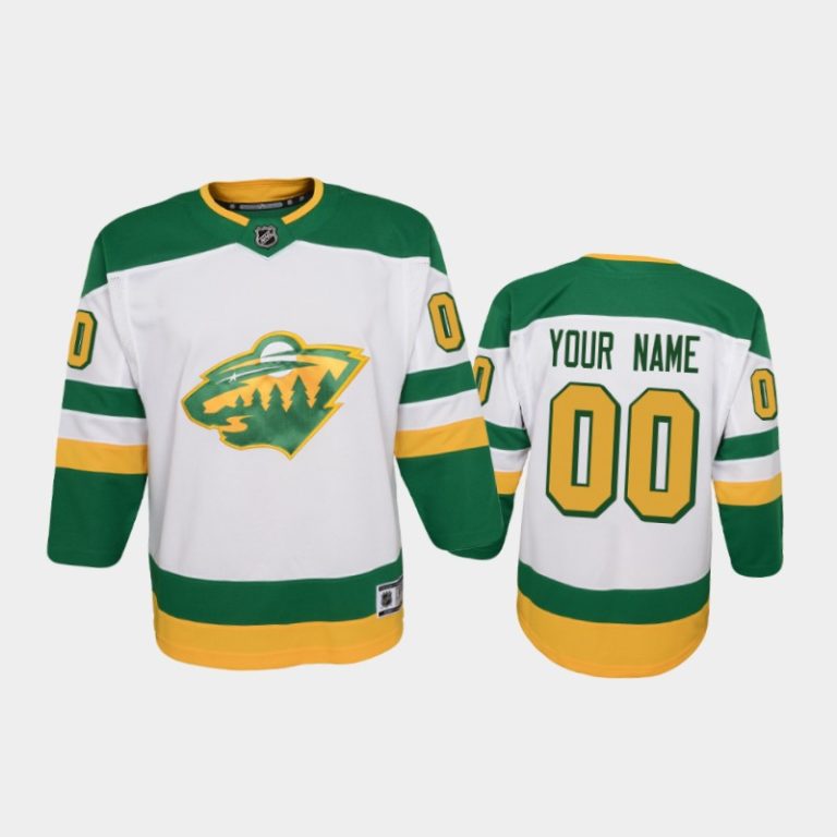 Youth Minnesota Wild Custom #00 Reverse Retro 2020-21 Replica White Jersey