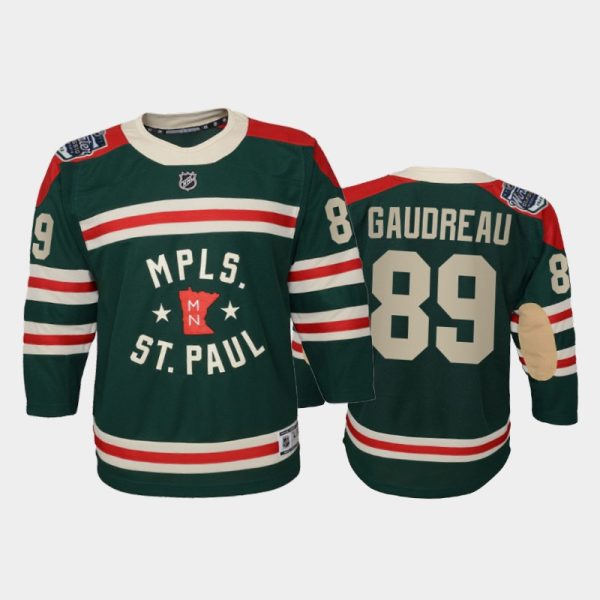 Youth Minnesota Wild Frederick Gaudreau #89 2022 Winter Classic State Of Hockey Green Jersey