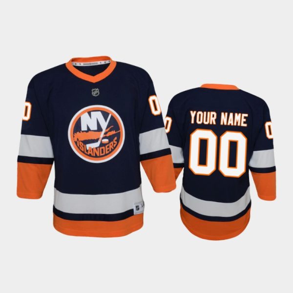 Youth New York Islanders Custom #00 Reverse Retro 2020-21 Special Edition Replica Blue Jersey