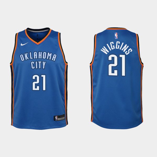 Youth Oklahoma City Thunder 2021 Aaron Wiggins #21 Icon Edition Blue Jersey 2021 NBA Draft