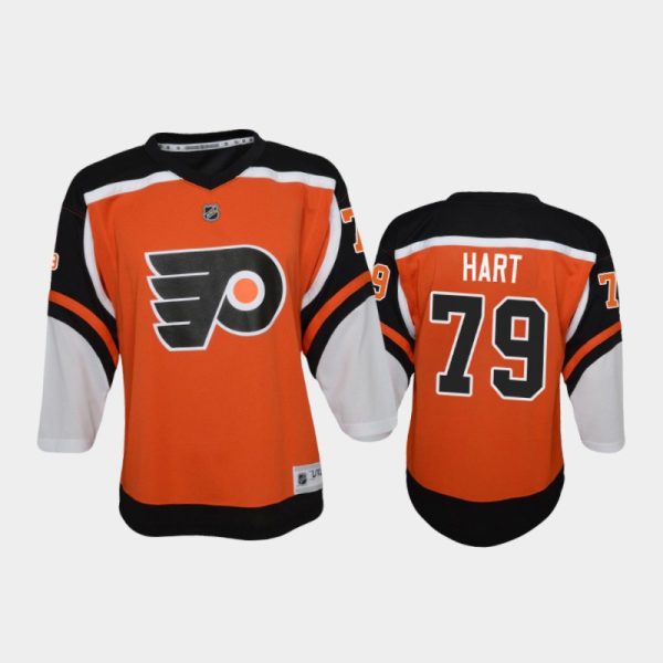 Youth Philadelphia Flyers Carter Hart #79 Reverse Retro 2020-21 Replica Orange Jersey