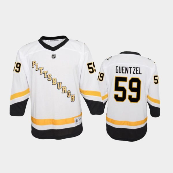 Youth Pittsburgh Penguins Jake Guentzel #59 Reverse Retro 2020-21 Replica White Jersey