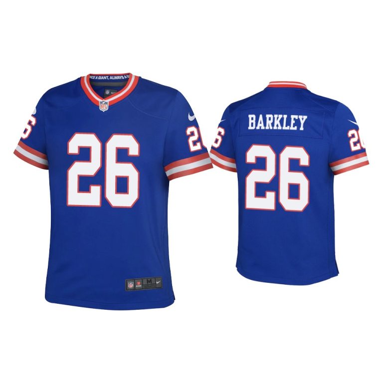 Youth Saquon Barkley New York Giants Royal Classic Game Jersey