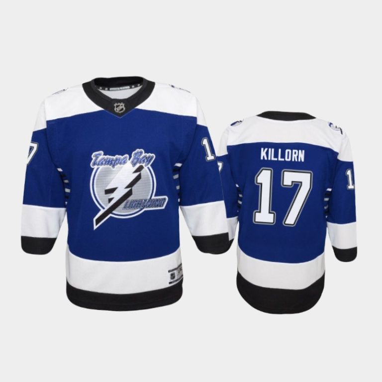 Youth Tampa Bay Lightning Alex Killorn #17 Reverse Retro 2020-21 Replica Blue Jersey