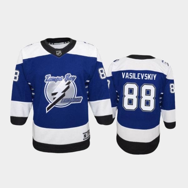 Youth Tampa Bay Lightning Andrei Vasilevskiy #88 Reverse Retro 2020-21 Replica Blue Jersey