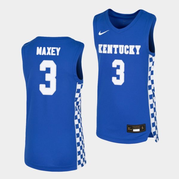Youth Tyrese Maxey Kentucky Wildcats #3 Royal Replica College Basketball Jersey