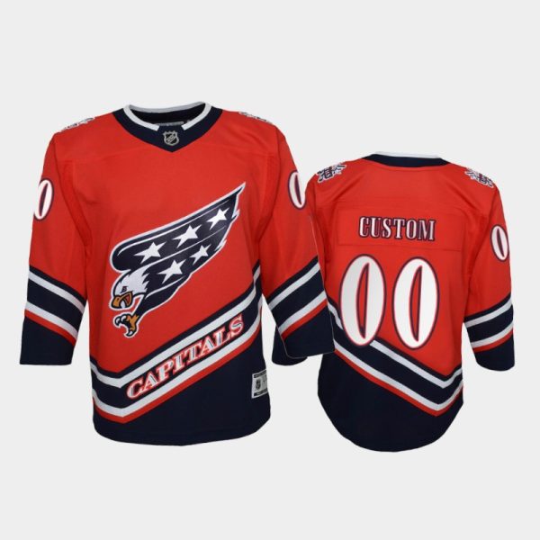 Youth Washington Capitals Custom #00 Reverse Retro 2020-21 Red Jersey