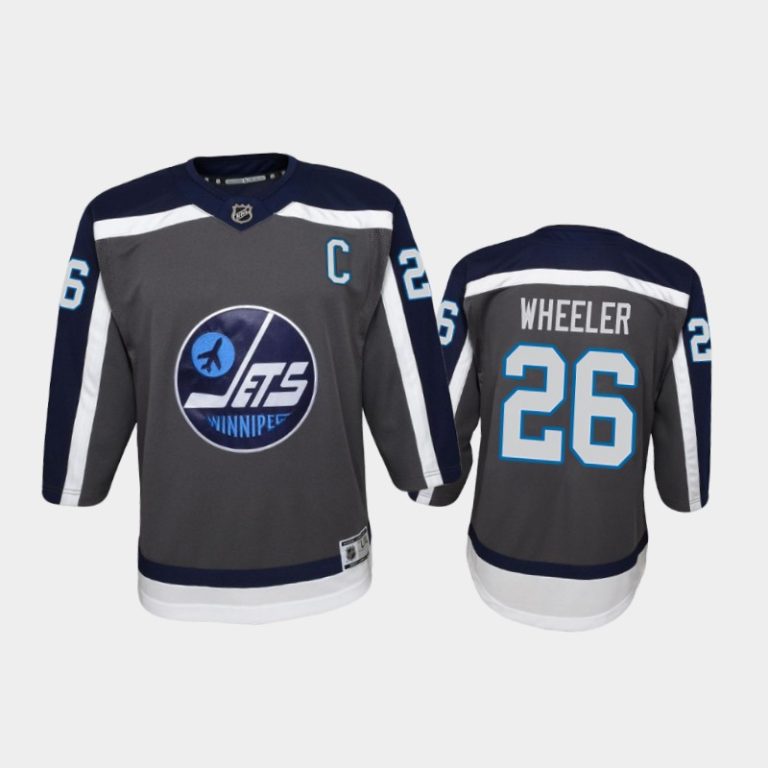 Youth Winnipeg Jets Blake Wheeler #26 Reverse Retro 2020-21 Replica Gray Jersey