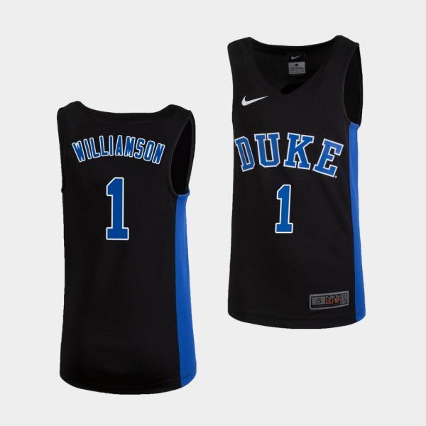 Youth Zion Williamson Duke Blue Devils #1 Black Replica College Basketball Jersey