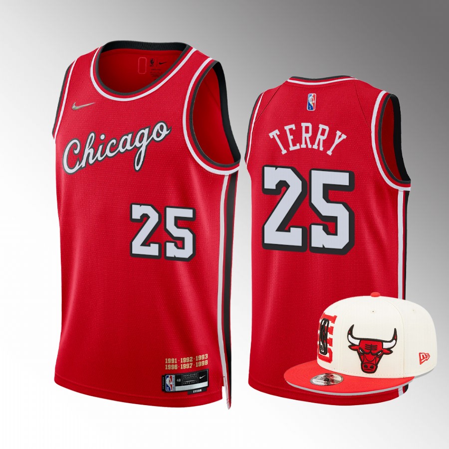 2022 NBA Draft Dalen Terry Chicago Bulls Red Jersey City Edition ...