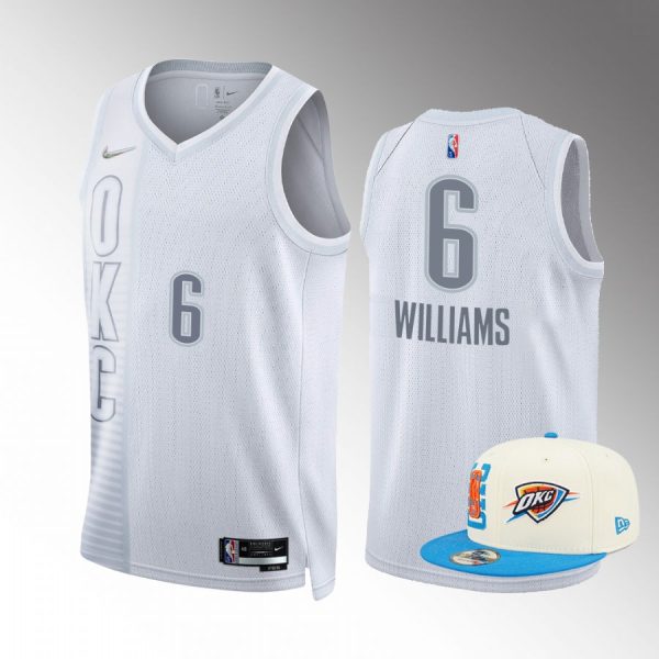 2022 NBA Draft Jaylin Williams Oklahoma City Thunder White Jersey City Edition