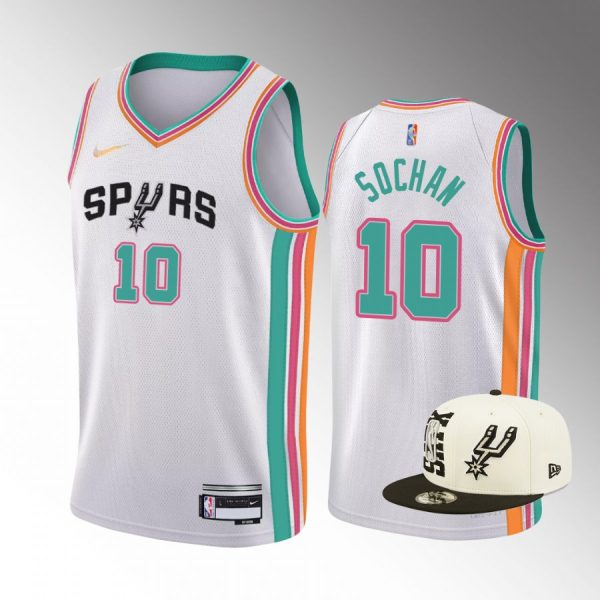 2022 NBA Draft Jeremy Sochan San Antonio Spurs White Jersey City Edition