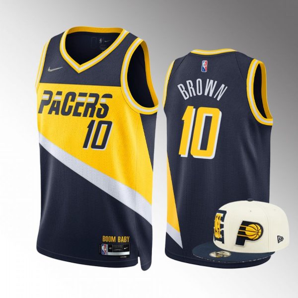 2022 NBA Draft Kendall Brown Indiana Pacers Navy Jersey City Edition