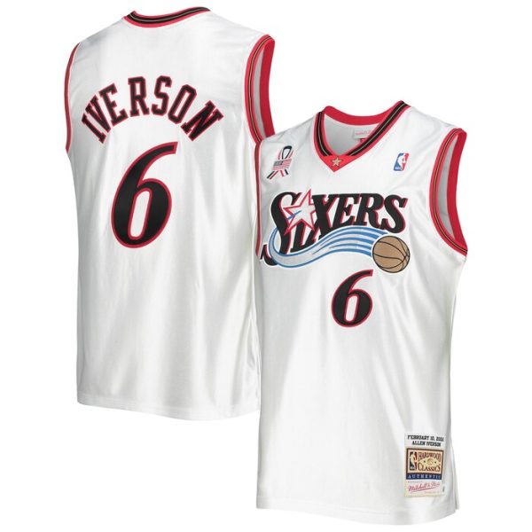 Allen Iverson Eastern Conference M&N Hardwood Classics 2002 NBA All-Star Game Jersey - White