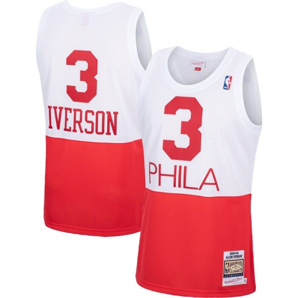 Allen Iverson Philadelphia 76ers M&N Hardwood Classics Jersey - White