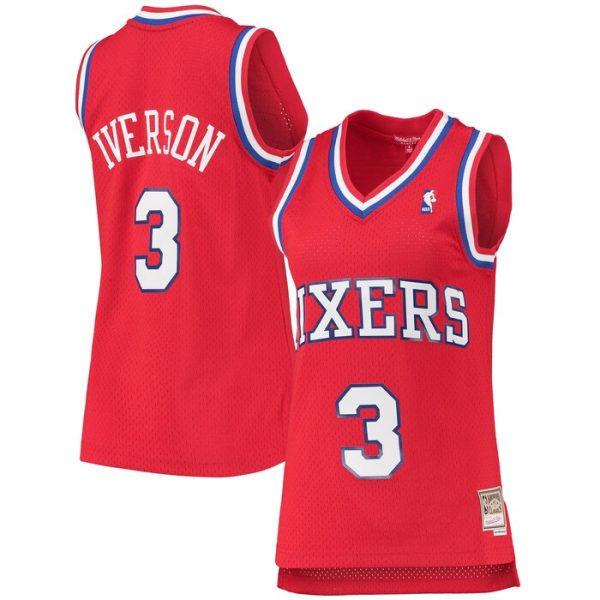 Allen Iverson Philadelphia 76ers M&N Women 2002-03 Hardwood Classics Swingman Jersey - Red