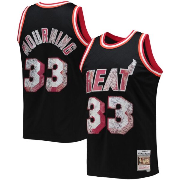 Alonzo Mourning Miami Heat M&N 1996-97 Hardwood Classics NBA 75th Anniversary Diamond Swingman Jersey - Black