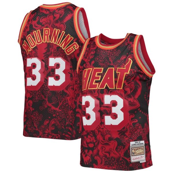 Alonzo Mourning Miami Heat M&N Hardwood Classics 1996-97 Lunar New Year Swingman Jersey - Red