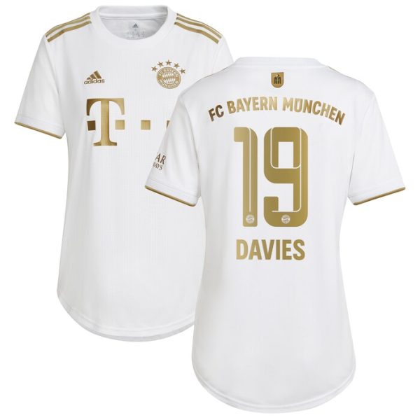 Alphonso Davies Bayern Munich Women 2022/23 Away Replica Player Jersey - White