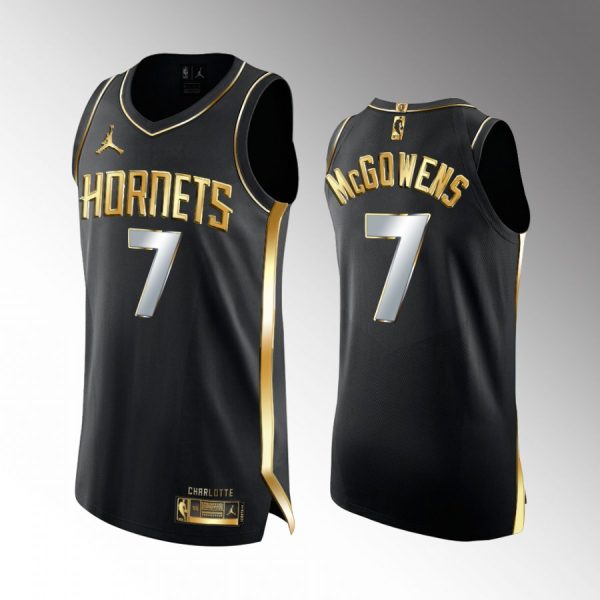 Bryce McGowens Hornets #7 Golden Diamond Jersey Black 2022 NBA Draft
