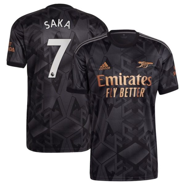 Bukayo Saka Arsenal 2022/23 Away Replica Player Jersey - Black