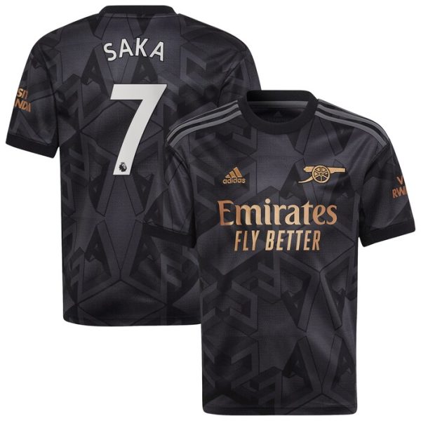 Bukayo Saka Arsenal Youth 2022/23 Away Replica Player Jersey - Black