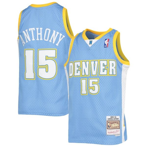 Carmelo Anthony Denver Nuggets M&N Youth 2003-04 Hardwood Classics Swingman Jersey - Powder Blue