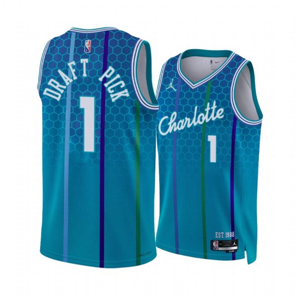 Charlotte Hornets 2022 NBA Draft First Round Pick No.1 Jersey Teal Men