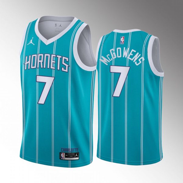 Charlotte Hornets Bryce McGowens 2022 NBA Draft Nebraska Cornhuskers Teal #7 Jersey Icon Edition