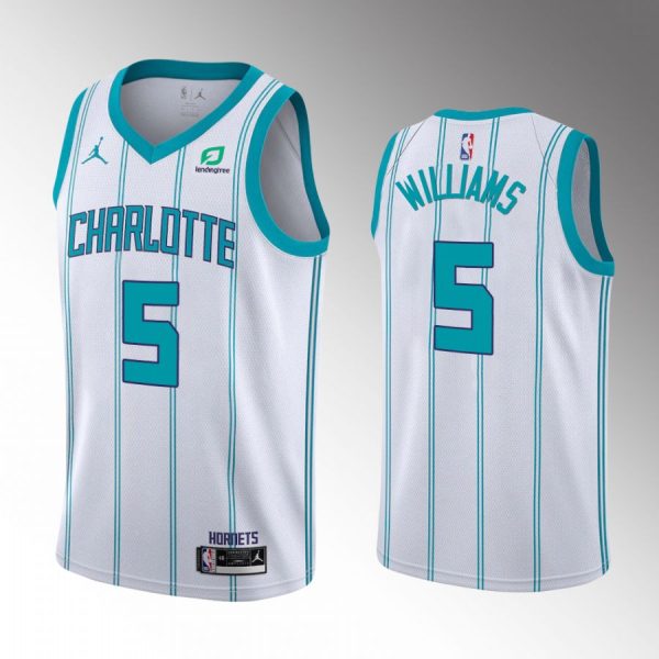 Charlotte Hornets Mark Williams 2022 NBA Draft Duke Blue Devils White #5 Jersey Association Edition