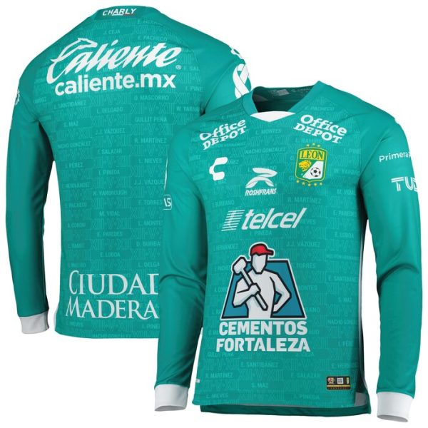 Club Leon Charly 2022/23 Home Long Sleeve Jersey - Green/White