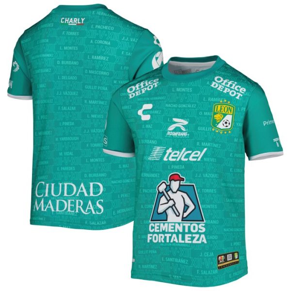 Club Leon Charly Youth 2022/23 Home Blank Jersey - Green/White