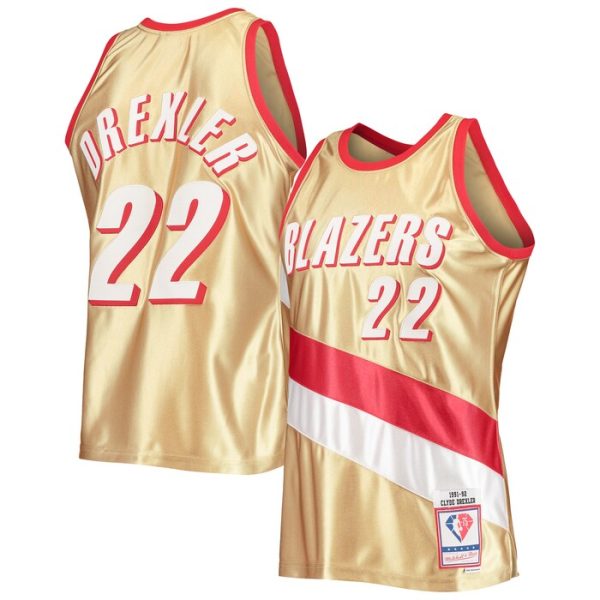 Clyde Drexler Portland Trail Blazers M&N 75th Anniversary 1991-92 Hardwood Classics Swingman Jersey - Gold