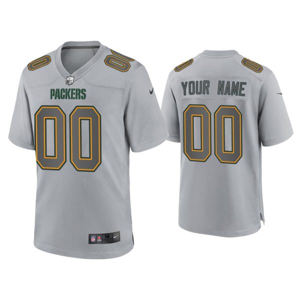 Custom Green Bay Packers Gray Atmosphere Fashion Game Jersey