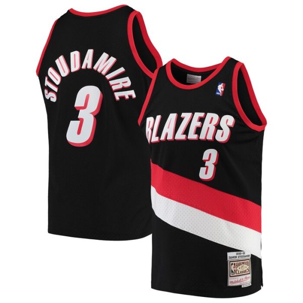 Damon Stoudamire Portland Trail Blazers M&N Hardwood Classics Swingman Jersey - Black