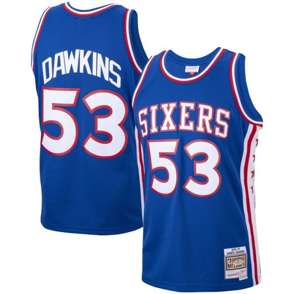 Darryl Dawkins Philadelphia 76ers M&N 1976-77 Hardwood Classics Swingman Player Jersey - Royal