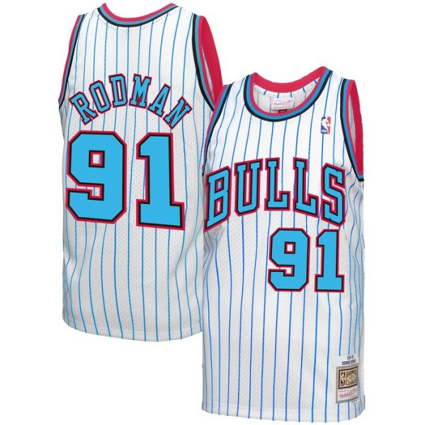 Dennis Rodman Chicago Bulls M&N 1995-96 Hardwood Classics Reload 3.0 Swingman Jersey - White