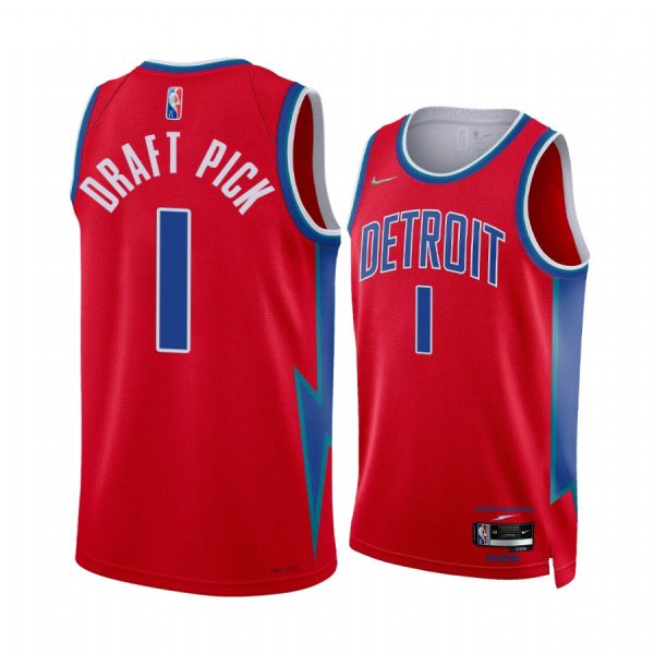 Detroit Pistons 2022 NBA Draft First Round Pick No.1 Jersey Red Men