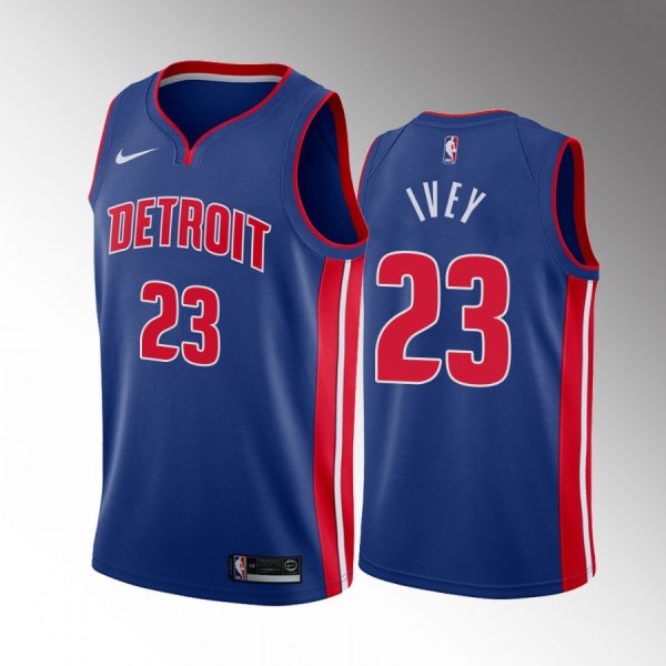 Detroit Pistons Jaden Ivey 2022 NBA Draft #23 Blue Jersey Icon Edition Purdue Boilermakers