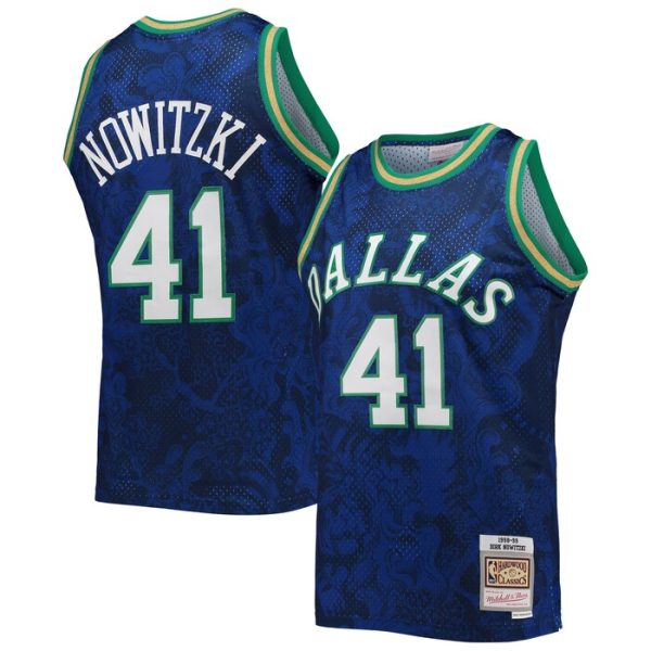 Dirk Nowitzki Dallas Mavericks M&N Hardwood Classics 1998-99 Lunar New Year Swingman Jersey - Blue