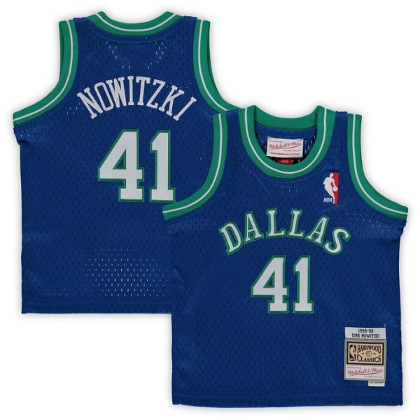 Dirk Nowitzki Dallas Mavericks M&N Infant 1998/99 Hardwood Classics Retired Player Jersey - Blue
