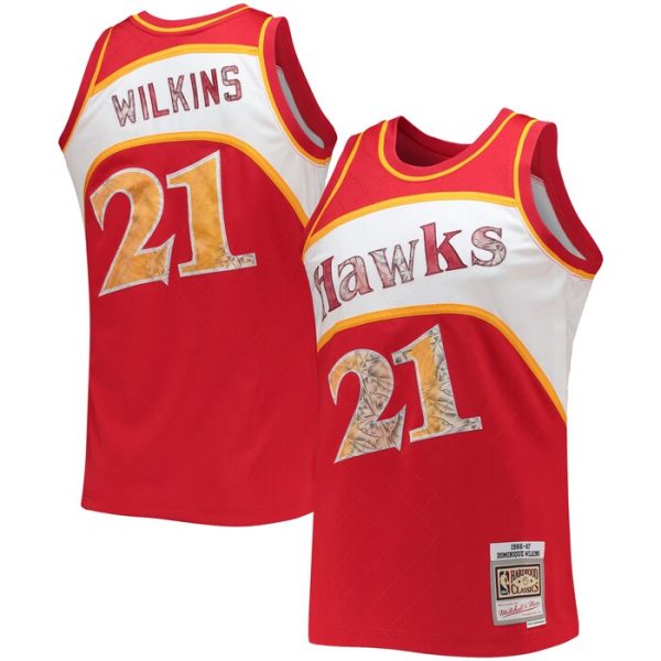 Dominique Wilkins Atlanta Hawks M&N 1996-97 Hardwood Classics NBA 75th Anniversary Diamond Swingman Jersey - Red