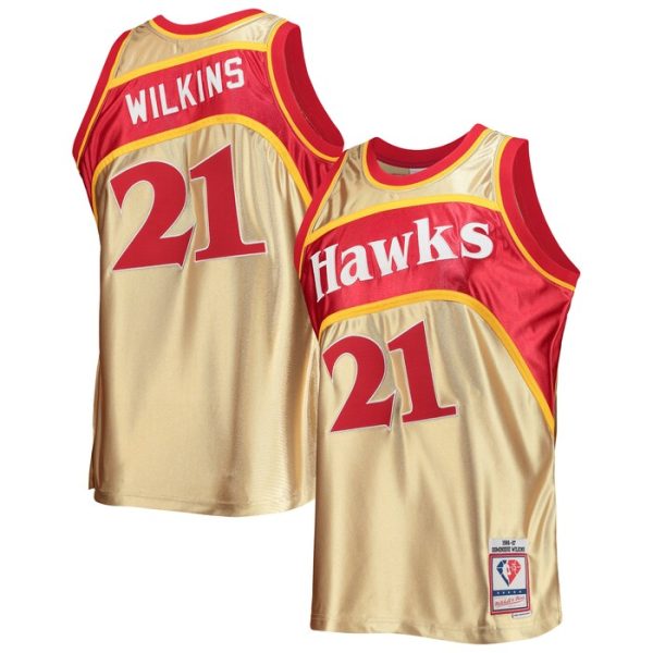 Dominique Wilkins Atlanta Hawks M&N 75th Anniversary 1986-87 Hardwood Classics Swingman Jersey - Gold