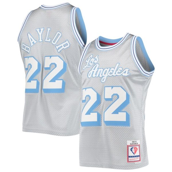 Elgin Baylor Los Angeles Lakers M&N 75th Anniversary 1960-61 Hardwood Classics Swingman Jersey - Silver