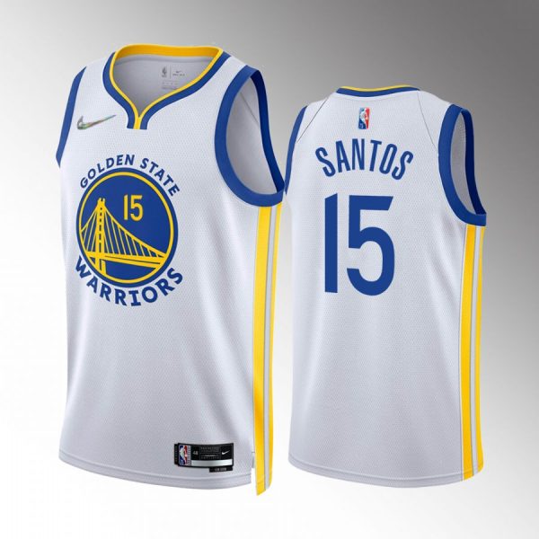 Golden State Warriors Gui Santos 2022 NBA Draft White #15 Jersey Association Edition