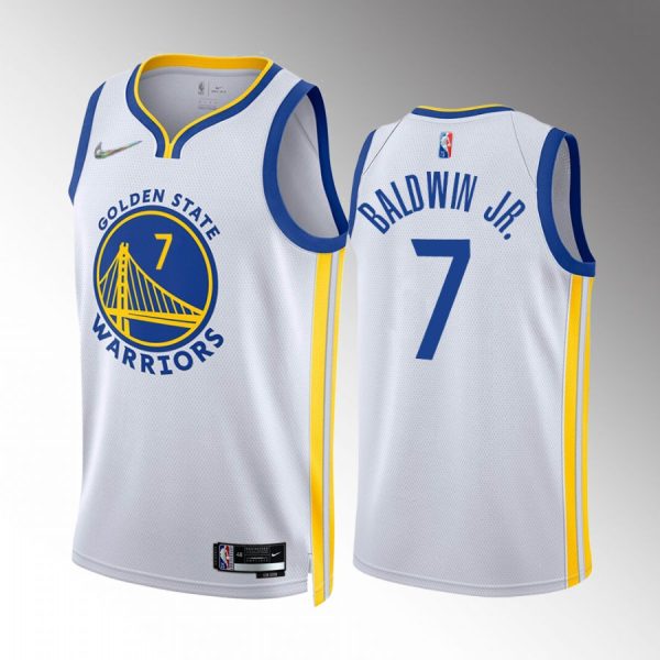 Golden State Warriors Patrick Baldwin Jr. 2022 NBA Draft PBJ White #7 Jersey Association Edition