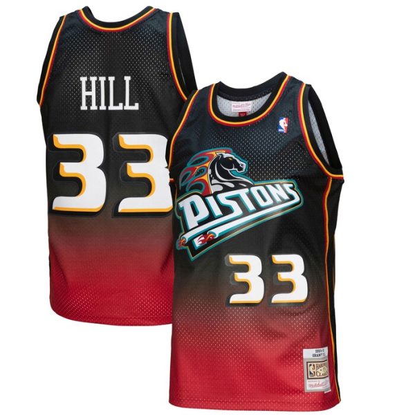Grant Hill Detroit Pistons M&N 1999/00 Hardwood Classics Fadeaway Swingman Player Jersey - Red/Black