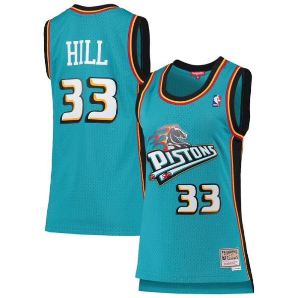 Grant Hill Detroit Pistons M&N Women 1998-99 Hardwood Classics Swingman Jersey - Teal